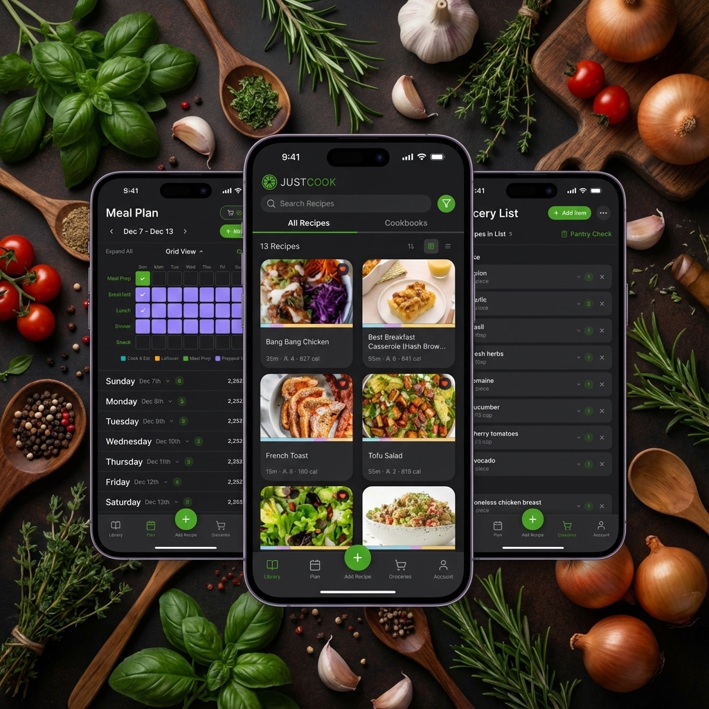 JUSTCOOK App Interface